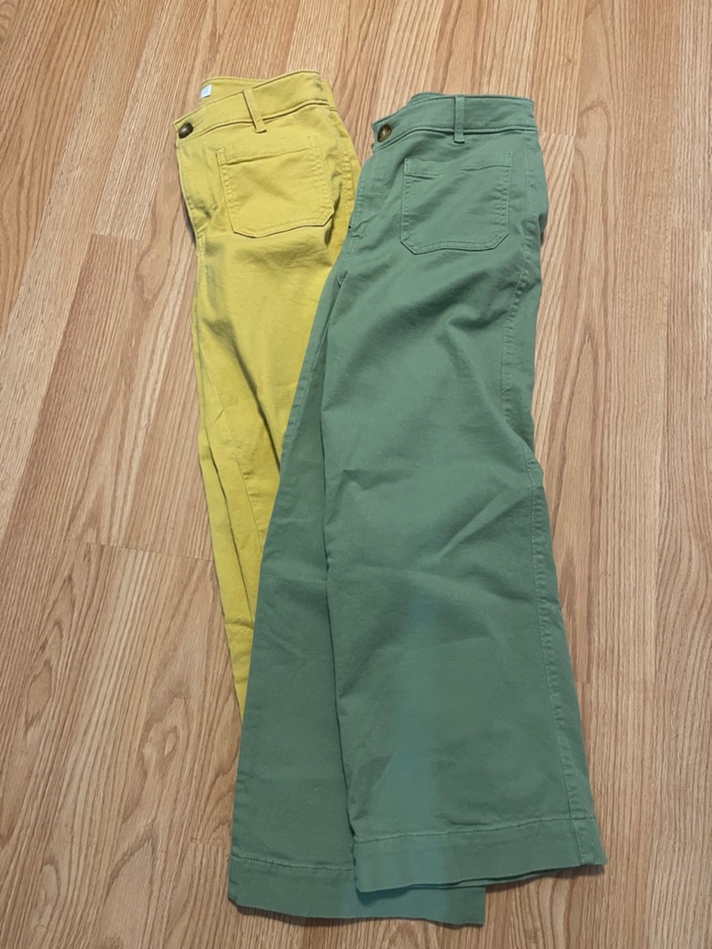 LOFT Wide Leg Pants in Yellow and Green